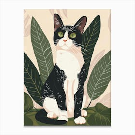 Black And White Cat 13 Canvas Print