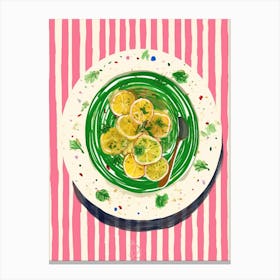 A Plate Of Carrots, Top View Food Illustration 1 Canvas Print