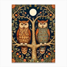 William Morris Owls In The Tree Canvas Print