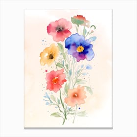 Watercolor Flowers 2 Canvas Print