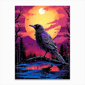 Raven At Night Canvas Print