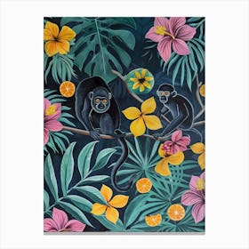 Tropical Jungle Monkeys Canvas Print