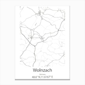 Wolnzach,Germany Minimalist Map Canvas Print