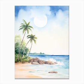 Watercolour Of Ka Anapali Beach   Maui Hawaii Usa 2 Canvas Print