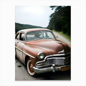 Old Car On The Road 4 Canvas Print
