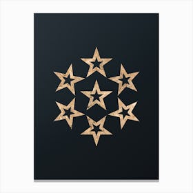 Abstract Geometric Gold Glyph on Dark Teal n.0358 Canvas Print