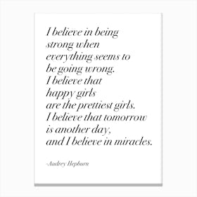 Happy Girls By Audrey In Serif Font Canvas Print