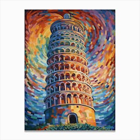 Tower Of Pisa Paul Signac Style 4 Canvas Print