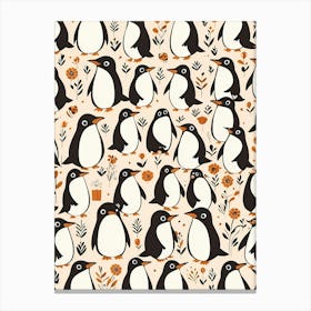 Floral Cute Baby Penguin Nursery (23) Canvas Print