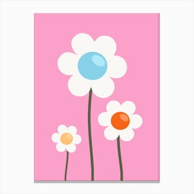 Cute Flowers Pink Canvas Print