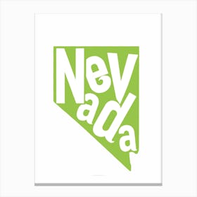 Nevada State Typography Canvas Print