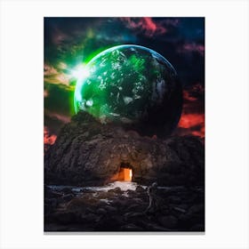 Astronaut Explores An Unknown Planet Canvas Print