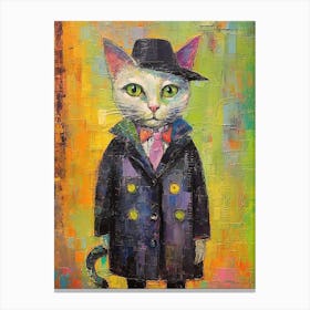 Cat Purrfect Portrait; Stylish Oil Strokes Canvas Print