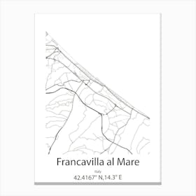 Francavilla Al Mare,Italy Minimalist Map Canvas Print