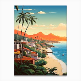 Puerto Vallarta, Mexico, Flat Illustration 2 Canvas Print