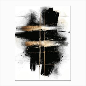 Abstract Black And Gold Painting 8 Canvas Print