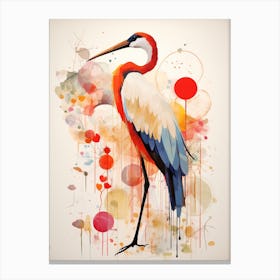 Bird Painting Collage Stork 3 Canvas Print