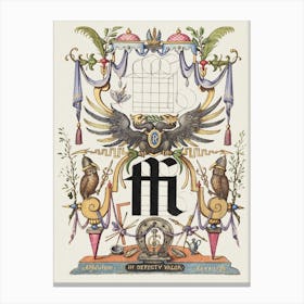 Guide For Constructing The Ligature Ffi From Mira Calligraphiae Monumenta, Joris Hoefnagel Canvas Print