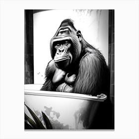 Gorilla In Bath Tub Gorillas Graffiti Style 2 Canvas Print