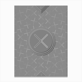Geometric Glyph Sigil with Hex Array Pattern in Gray n.0040 Canvas Print