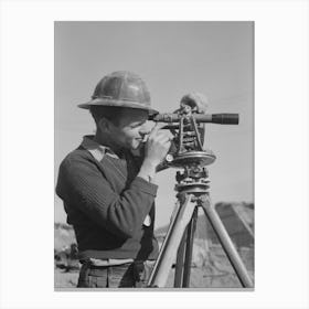 Untitled Photo, Possibly Related To Surveying Crew Working At Shasta Dam, Shasta County, California By Russell 1 Canvas Print