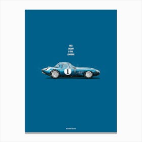 Cars in Colors, Jaguar E-Type Lowdrag Canvas Print