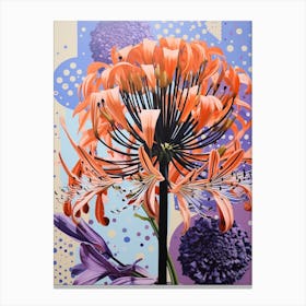 Surreal Florals Agapanthus 4 Flower Painting Canvas Print