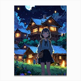 Night Sky Anime aesthetic 17 Canvas Print