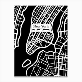 New York City Map — Hand-drawn map, vector black map Canvas Print