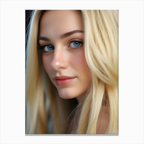 Portrait Of A Girl With Blue Eyes Canvas Print