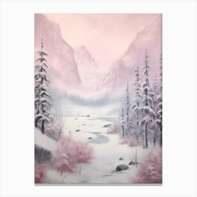Dreamy Winter Painting Jasper National Park Canada 1 Canvas Print