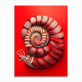 Snail With Red Background Patchwork Canvas Print