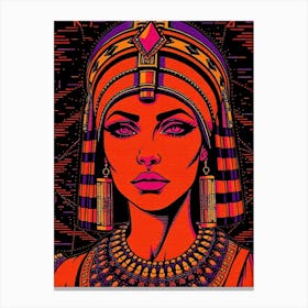 Cleopatra Queen in Orange Illustration Canvas Print