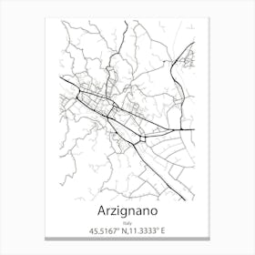 Arzignano,Italy Minimalist Map Canvas Print