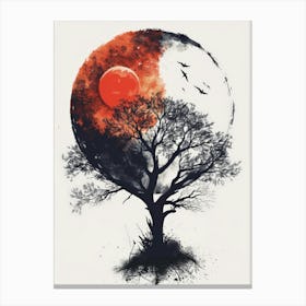 Yin And Yang Tree Canvas Print