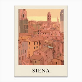 Siena Vintage Pink Italy Poster Canvas Print