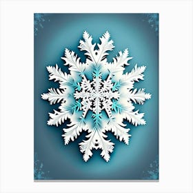 Irregular Snowflakes, Snowflakes, Retro Drawing 3 Canvas Print