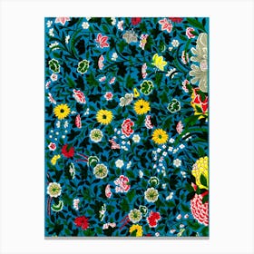 Chinese Floral Rug Canvas Print