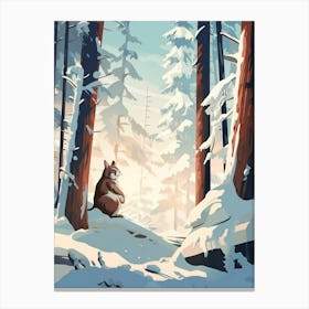 Winter Chipmunk 3 Illustration Canvas Print