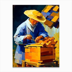 Worker Bee 1 Beehive Painting Canvas Print
