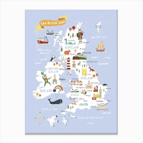 The British Isles Map Canvas Print