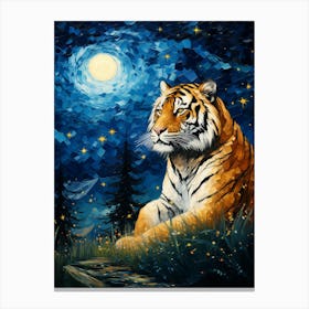 Tiger At Night Canvas Print