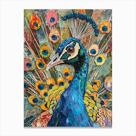 Kitsch Peacock Collage 1 Canvas Print