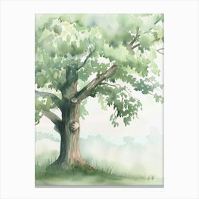 Chestnut Tree Atmospheric Watercolour Painting 4 Canvas Print