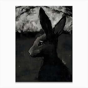 Black And White Hare Canvas Print