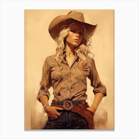 Vintage Style Cowgirl 1 Canvas Print