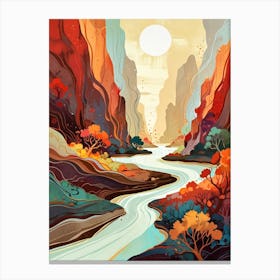 River In The Canyon Canvas Print