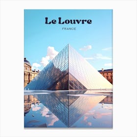 Louvre Museum France Bucket List Modern Travel Illustration Canvas Print