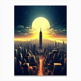 Futuristic Cityscape New York Canvas Print