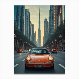 Orange Porsche 911 Canvas Print